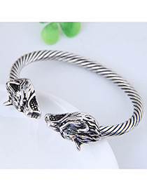 Fashion Silver Color Wolf Shape Design Pure Color Bracelet