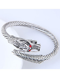 Fashion Silver Color+red Dragon Shape Design Pure Color Bracelet
