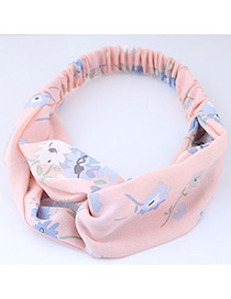Sweet Pink Flowers Pattern Decorated Wide Hair Band