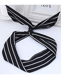 Sweet Black+white Stripe Pattern Decorated Wide Hair Band