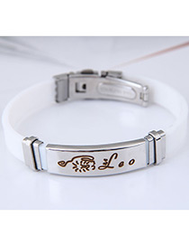 Fashion White Leo Shape Pattern Decorated Bracelet