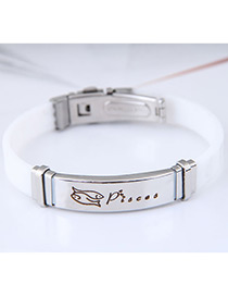 Fashion White Pisces Shape Pattern Decorated Bracelet