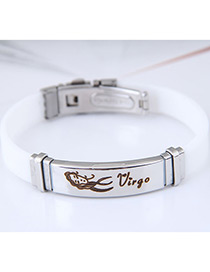 Fashion White Virgo Shape Pattern Decorated Bracelet