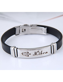 Fashion Black Libra Shape Pattern Decorated Bracelet