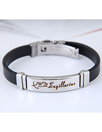 Fashion Black Sagittarius Shape Pattern Decorated Bracelet