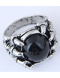 Vintage Black Claw Shape Decorated Ring