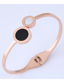 Elegant Rose Gold Round Shape Design Opening Bracelet