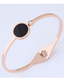 Elegant Rose Gold Round Shape Design Opening Bracelet