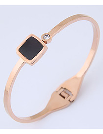 Elegant Rose Gold Square Shape Design Opening Bracelet