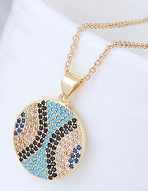 Elegant Gold Color Round Shape Pendant Decorated Necklace