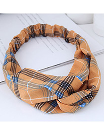 Fashion Orange Grid Pattern Decorated Hairband