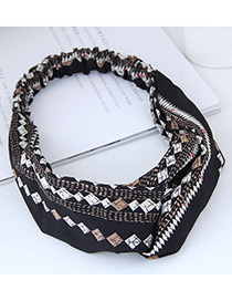 Fashion Black Rhombus Pattern Decorated Hairband
