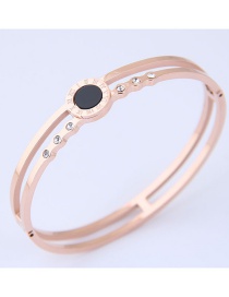 Fashion Rose Gold Double Layer Design Bracelet