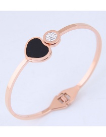 Fashion Rose Gold Heart Shape Decorated Bracelet