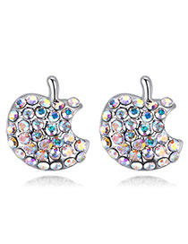 Fashion Multi-color Apple Shape Decorated Earrings