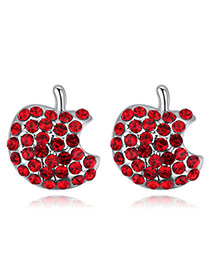 Fashion Red Apple Shape Decorated Earrings