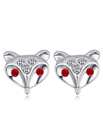 Fashion Silver Color Fox Shape Decorated Earrings