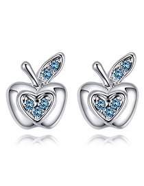 Fashion Blue Apple Shape Decorated Earrings