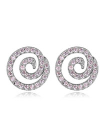 Fashion Silver Color Vortex Shape Decorated Simple Earrings