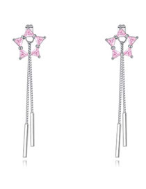 Fashion Pink Star Shape Decorated Tassel Earrings