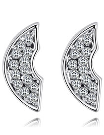 Fashion White Irregular Shape Decorated Earrings