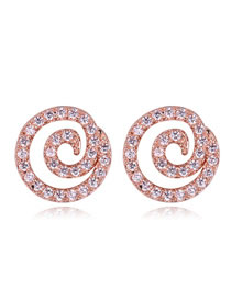 Fashion Rose Gold Vortex Shape Decorated Simple Earrings