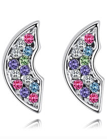 Fashion Multi-color Irregular Shape Decorated Earrings
