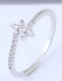 Fashion Silver Color Cross Shape Decorated Pure Color Ring