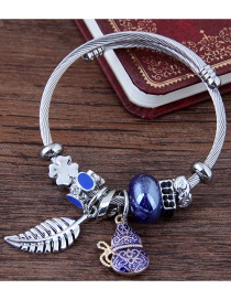 Fashion Blue Leaf Shape Decorated Bracelet