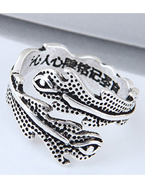 Fashion Silver Color Leaf Shape Design Opening Ring