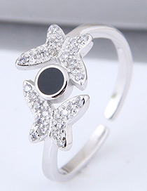 Sweet Silver Color Butterfly Shape Design Opening Ring