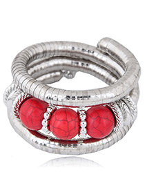 Fashion Red Round Shape Decorated Bracelet