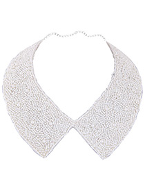 Simple White Bead Decorated Choker
