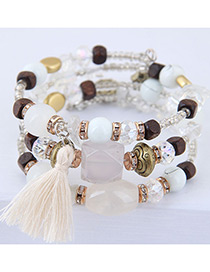 Fashion White Tassel Decorated Multi-layer Bracelet