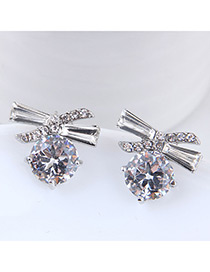 Elegant White Bowknot Shape Decorated Earrings