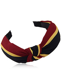 Fashion Claret Red+black Stripe Pattern Decorated Hairband