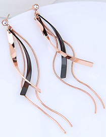 Fashion Rose Gold Tassel Shape Design Pure Color Earrings
