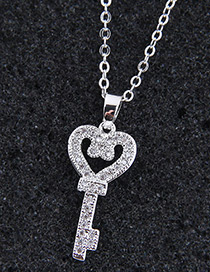 Elegant Silver Color Key Shape Decorated Necklace