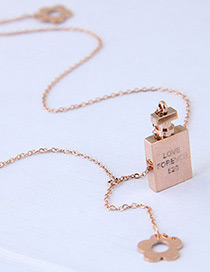 Fashion Rose Gold Bottle Shape Decorated Necklace