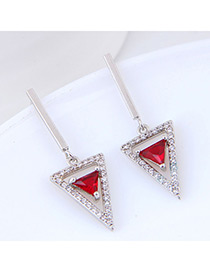Sweet Silver Color Triangle Shape Design Long Earrings