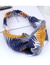 Fashion Blue Leaf Pattern Decorated Hairband
