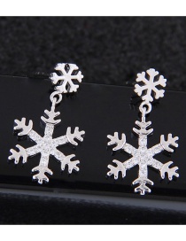 Fashion Silver Color Snowflake Shape Design Earrings