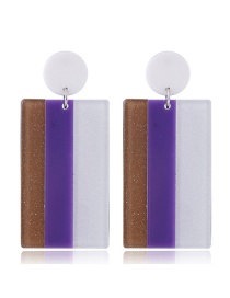 Fashion Brown+purple+white Color-matching Decorated Earrings