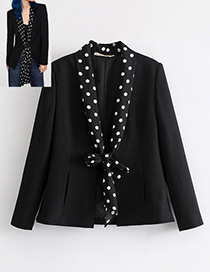 Fashion Black Spot Pattern Decorated Coat