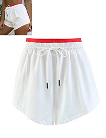 Fashion White Color Matching Decorated Shorts