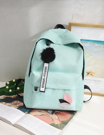 Fashion Light Green Pom Ball Decorated Backpack