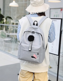 Fashion Gray Pom Ball Decorated Backpack