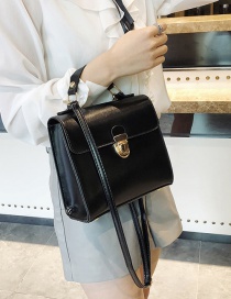 Fashion Black Buckle Decorated Shoulder Bag