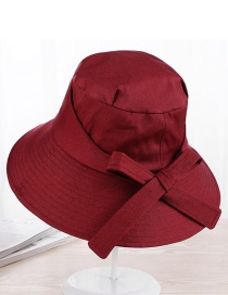 Trendy Red Bowknot Design Pure Color Beach Hat