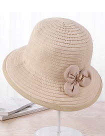 Trendy Beige Flower Decorated Simple Fishman Hat